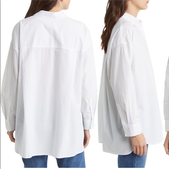 The signature poplin oversize button-up shirt - Picture 3 of 7